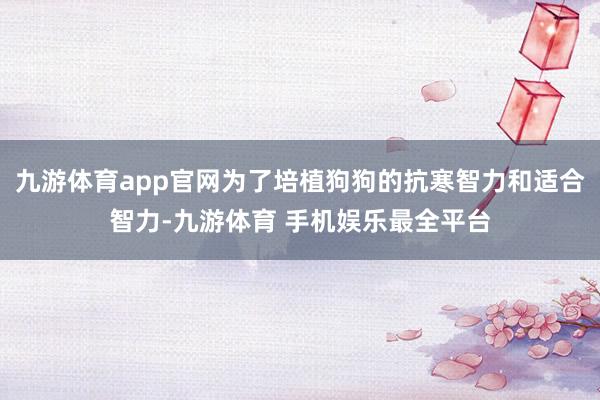 九游体育app官网为了培植狗狗的抗寒智力和适合智力-九游体育 手机娱乐最全平台